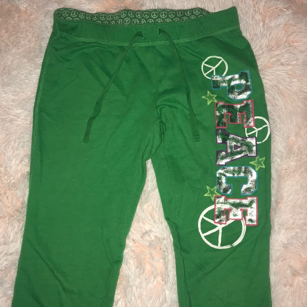 Green Peace Sign Sweatpants